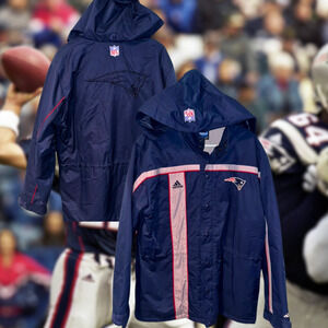 New England Patriots Adidas Hooded Full Zip Jacket Men’s Size M Vintage